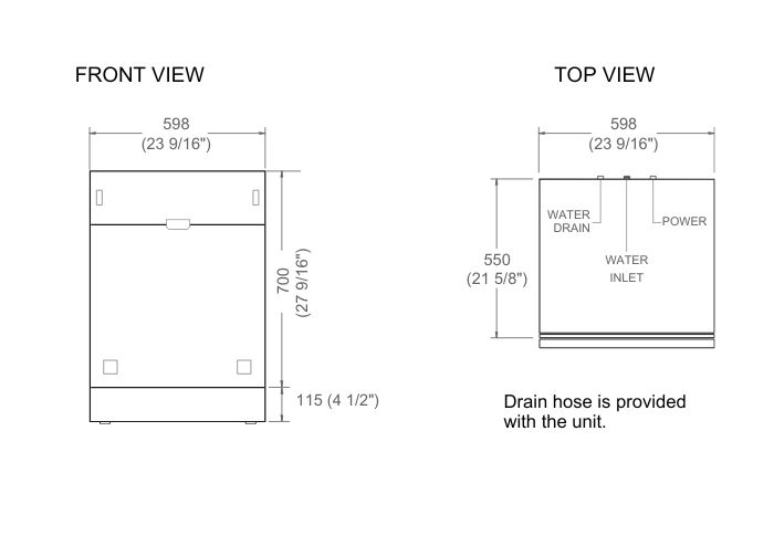 60 cm Built-in Panel Ready Dishwasher Sliding Door | Bertazzoni